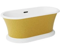 Vonia Besco Ziva Glam Gold, 160 x 75 cm, su sifonu su persipylimu slim juodas