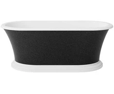 Vonia Besco Ziva Glam Graphite, 160 x 75 cm, su klik-klak baltas valomu iš viršaus