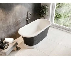 Vonia Besco Ziva Glam Graphite, 160 x 75 cm, su klik-klak gun metal valomu iš viršaus
