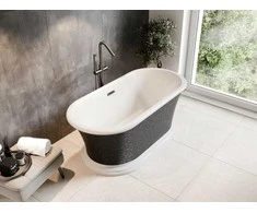 Vonia Besco Ziva Glam Graphite, 160 x 75 cm, su sifonu su persipylimu slim gun metal