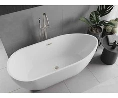 Vonia Mexen Eos, 150 x 75 cm, Baltas + Brushed nickel persipylimas