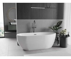 Vonia Mexen Eos, 150 x 75 cm, Baltas + Brushed gun pilka persipylimas