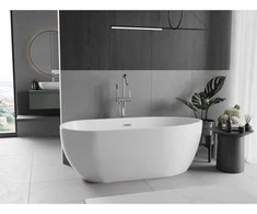 Vonia Mexen Eos, 150 x 75 cm, Baltas + Chrome persipylimas