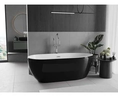 Vonia Mexen Eos, 150 x 75 cm, Baltas/Juodas + Chrome persipylimas