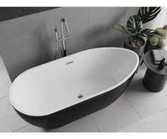 Vonia Mexen Eos, 150 x 75 cm, Baltas/Juodas + Chrome persipylimas