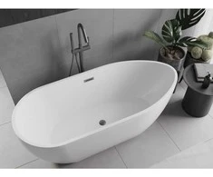 Vonia Mexen Eos, 170 x 75 cm, Baltas + Brushed gun pilka persipylimas