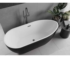 Vonia Mexen Eos, 170 x 75 cm, Baltas/Juodas + Brushed gun pilka persipylimas