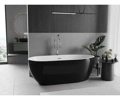 Vonia Mexen Eos, 170 x 75 cm, Baltas/Juodas + Chrome persipylimas