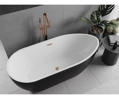 Vonia Mexen Eos, 170 x 75 cm, Baltas/Juodas + Brushed copper persipylimas