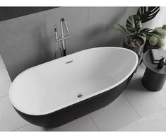 Vonia Mexen Eos, 170 x 75 cm, Baltas/Juodas + Chrome persipylimas