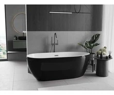 Vonia Mexen Eos, 170 x 75 cm, Baltas/Juodas + Brushed gun pilka persipylimas
