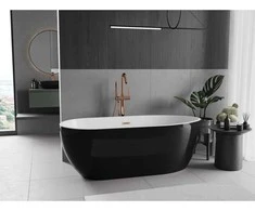 Vonia Mexen Eos, 170 x 75 cm, Baltas/Juodas + Brushed copper persipylimas