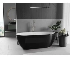 Vonia Mexen Eos, 170 x 75 cm, Baltas/Juodas + Brushed nickel persipylimas