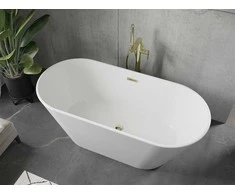 Vonia Mexen Flavia su sifonu, 160 x 74 cm, Baltas+Gold