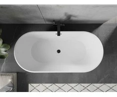 Vonia Mexen Flavia su sifonu, 170 x 75 cm, Baltas+Juodas