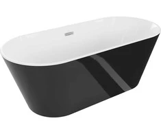 Vonia Mexen Flavia su sifonu, 170 x 75 cm, Baltas/Juodas+Chrome