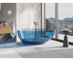 Vonia Mexen Glass Denim Transparent, 170 x 85 cm, su chromo dangteliu