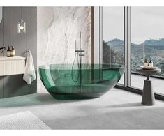 Vonia Mexen Glass Teal Transparent, 170 x 85 cm, su chromo dangteliu