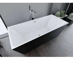 Vonia Mexen Lita su sifonu, 170 x 75 cm, Baltas/Juodas+Chrome