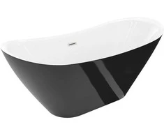 Vonia Mexen Lotos, 170 x 75 cm, Baltas/Juodas + Brushed nickel persipylimas
