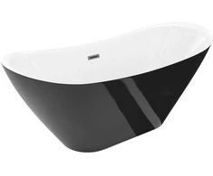 Vonia Mexen Lotos, 180 x 75 cm, Baltas/Juodas + Brushed gun pilka persipylimas