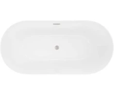 Vonia Mexen Luna Slim, 170 x 75 cm, Baltas + Brushed nickel persipylimas