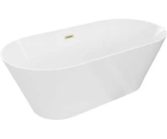Vonia Mexen Luna Slim, 170 x 75 cm, Baltas + Brushed auksinis persipylimas
