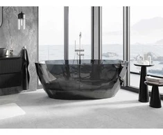 Vonia Mexen Orax Juodas Transparent, 170 x 80 cm, su chromo dangteliu - 58081708013