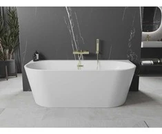 Vonia Mexen Oval+, 170 x 80 cm, Baltas + Gold persipylimas