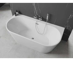 Vonia Mexen Oval+, 170 x 80 cm, Baltas + Chrome persipylimas