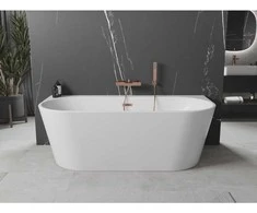 Vonia Mexen Oval+, 170 x 80 cm, Baltas + Brushed copper persipylimas