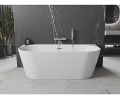Vonia Mexen Oval+, 170 x 80 cm, Baltas + Chrome persipylimas