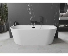 Vonia Mexen Oval+, 170 x 80 cm, Baltas + Juodas persipylimas