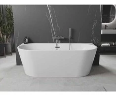 Vonia Mexen Oval+, 170 x 80 cm, Baltas + Gun metal persipylimas