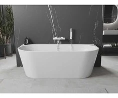 Vonia Mexen Oval+, 170 x 80 cm, Baltas + Baltas persipylimas