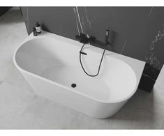 Vonia Mexen Oval+, 170 x 80 cm, Baltas + Juodas persipylimas