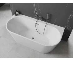 Vonia Mexen Oval+, 170 x 80 cm, Baltas + Brushed gun pilka persipylimas