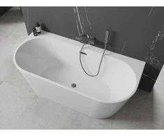 Vonia Mexen Oval+, 170 x 80 cm, Baltas + Gun metal persipylimas