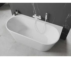 Vonia Mexen Oval+, 170 x 80 cm, Baltas + Baltas persipylimas