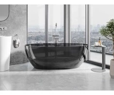 Vonia Mexen Pure Juodas Transparent, 170 x 80 cm, su chromo dangteliu