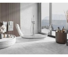 Vonia Mexen Vea Clear Transparent, 180 x 80 cm, su chromo dangteliu