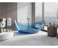 Vonia Mexen Vea Denim Transparent, 180 x 80 cm, su chromo dangteliu