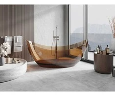 Vonia Mexen Vea Earth Transparent, 180 x 80 cm, su chromo dangteliu
