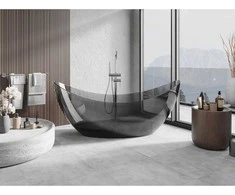 Vonia Mexen Vea Juodas Transparent, 180 x 80 cm, su chromo dangteliu