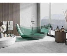 Vonia Mexen Vea Teal Transparent, 180 x 80 cm, su chromo dangteliu - 58091808011