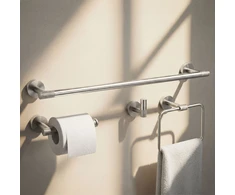 Vonios kambario aksesuarų rinkinys Rea Grid, Brushed Nickel, 4 dalys