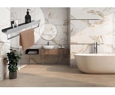 Vonios kambario lentynėlė su rankšluosčių kabykla Rea SF01, 45 cm, Brushed Steel
