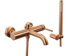 Vonios maišytuvas REA Lungo su dušo komplektu, Brushed Copper