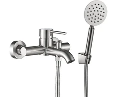 Vonios maišytuvas su dušo komplektu Kuchinox NOIA, BNK_211D, Brushed steel