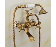 Vonios maišytuvas su dušo komplektu Rea Rustico, Antique Gold